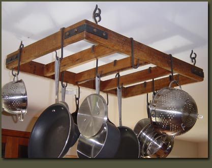 Our Rustic Pot Rack makes a lovely, environmentally friendly gift for the collector of one-of-a-kind home furnishings